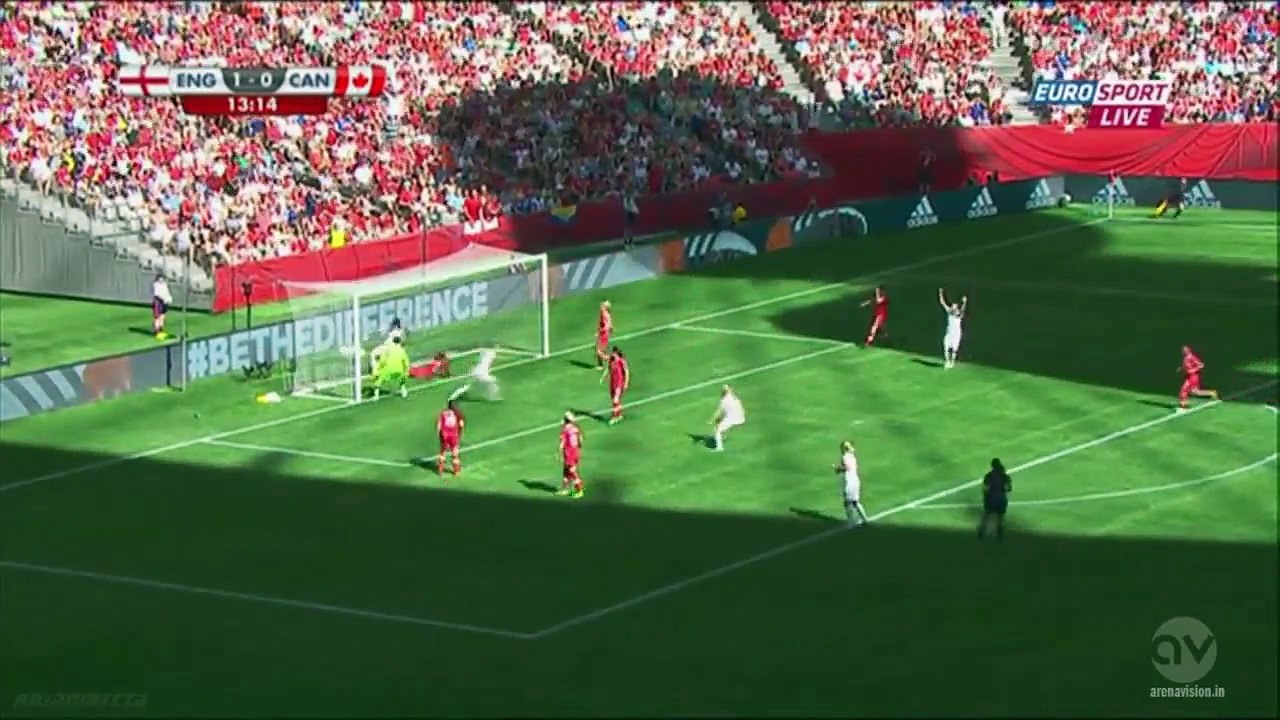 2-0 Lucy Bronze Crossbar Goal - England vs Canada 27.06.2015