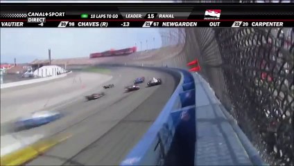 Sato and Power Big Crash 2015 Indy Car Fontana