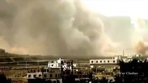 Yemen War 2015. Rocket Attack and Saudi Arabia Air Strikes against Houthi