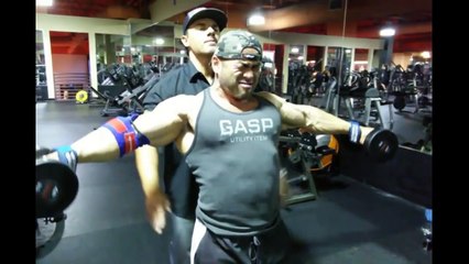 Training Hide Yamagishi during a Delt and Biceps workout!