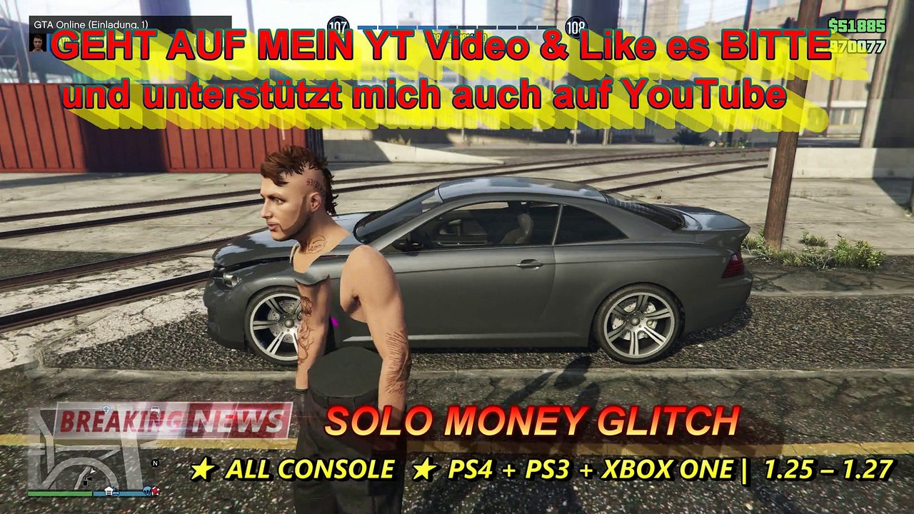 Gta 5 | solo money glitch | all console | ps4 + ps3 + xbox one | patch 1.25 – 1.27 german