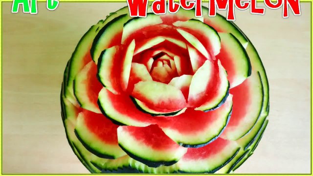Art In Watermelon Rose Flower Art of Vegetable and Fruit Carving Garnish