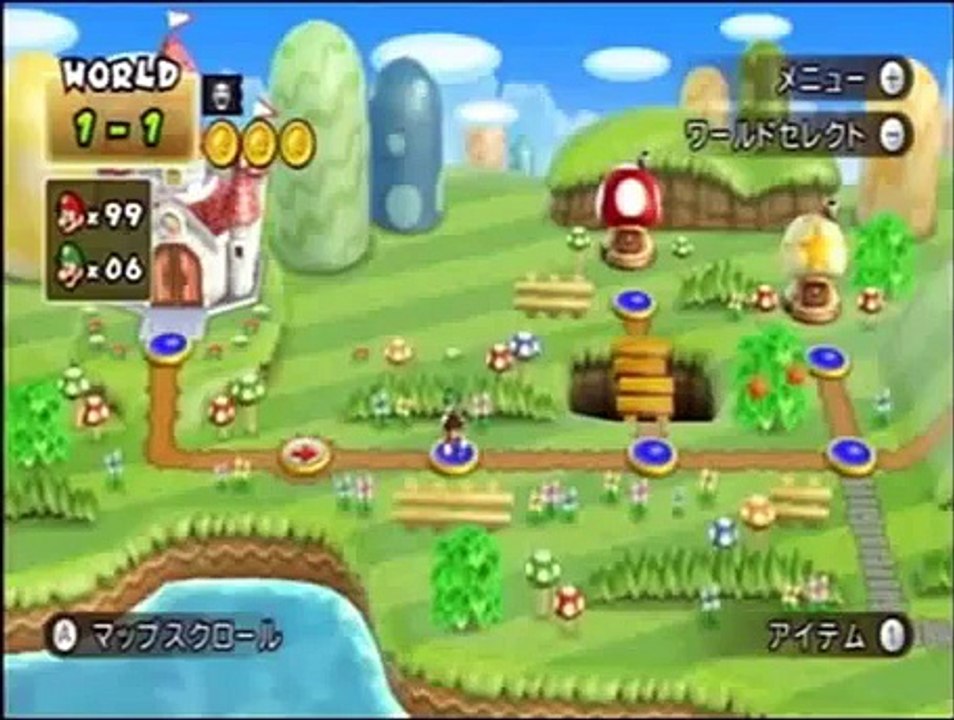 NewスーパーマリオブラザーズWii マリオが消えるバグ