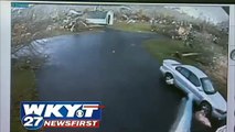 Family's surveillance cameras rolling as tornado hits West