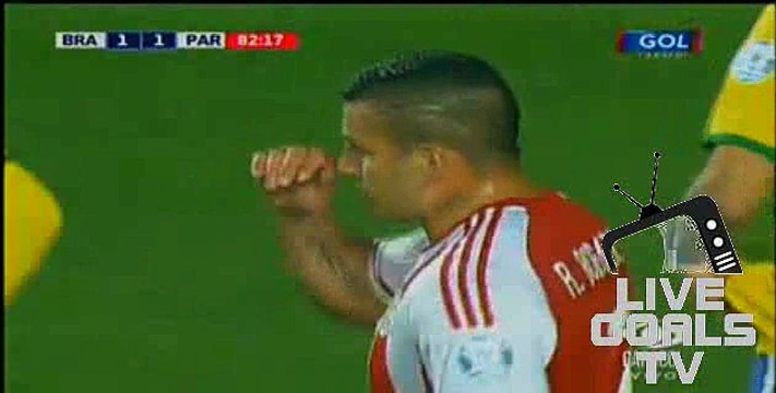 Dani Alves Fantastic Free kick Chance Brazil 1-1 Paraguay