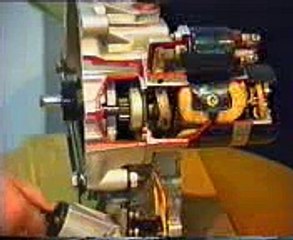 Kesiti alınmış bir marş motoru üzerinden sistemin çalışması