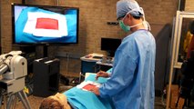 Virtual Annotations of the Surgical Field through an Augmented Reality Transparent Display