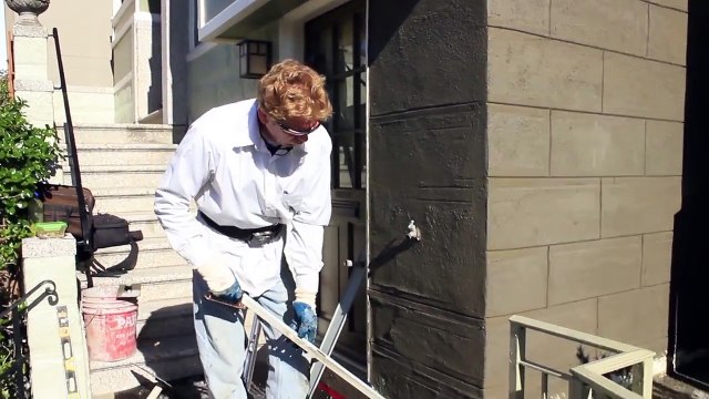 Make stucco look like concrete, cinder blocks or even bricks