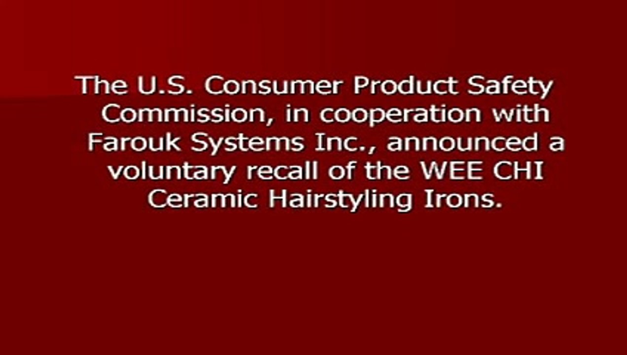 Chi Flat Iron Recall from Farouk