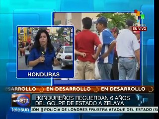 Grupos de choque agreden a manifestantes a favor de Manuel Zelaya