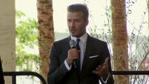 David Beckham Press Conference  Football star buys MLS franchise in Miami