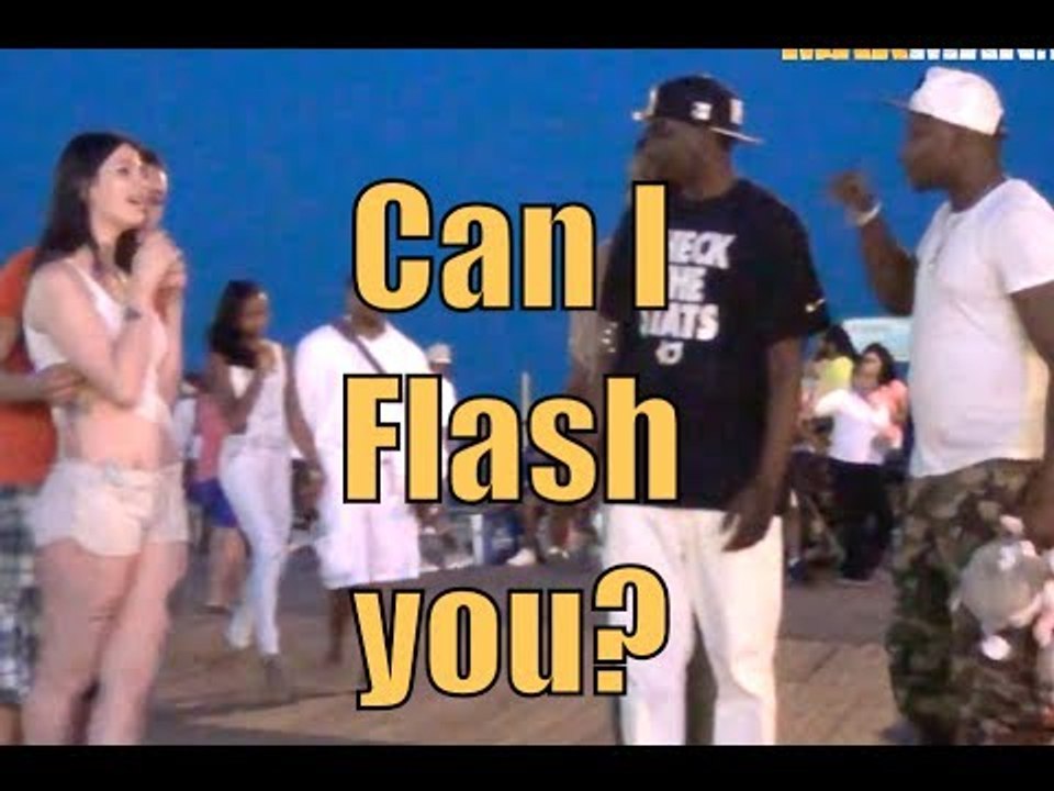Girlfriend flashes guys in public