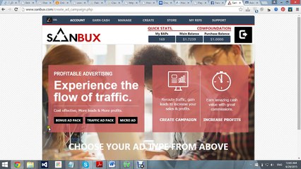 How to Create Bonus Ad Campaign on Sanbux