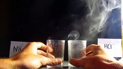 Ammonium Chloride HCl + NH3 = NH4Cl Hydrochloric acid + ammonia hydroxide.