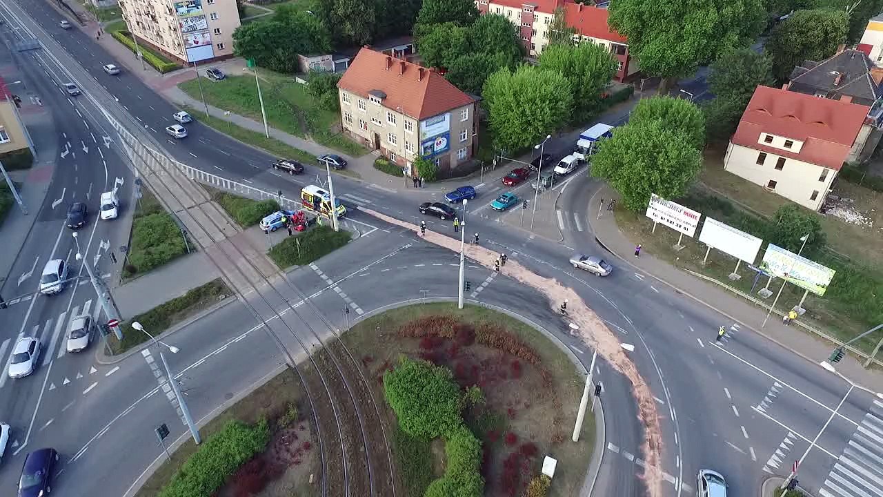Wypadek na rondzie Santockim, Gorzów 28. 06. 2015