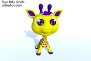 3D Cartoon Giraffe - Low Poly Game Model