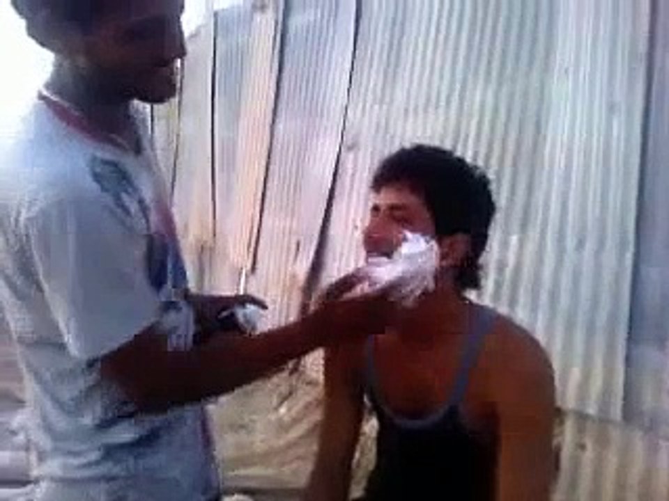 Funny Barber Slapping a Boy