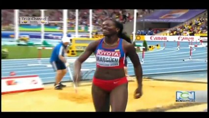 Catherine Ibarguen Medalla de Oro de Salto Triple en Mundial de Atletismo Rusia 2013.
