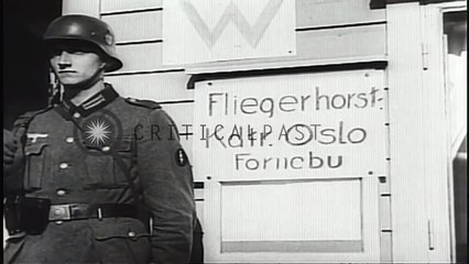 German Invasion of Norway during World War II. HD Stock Footage