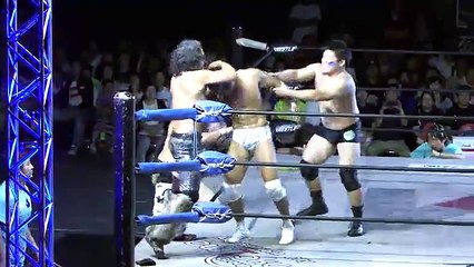 Hiroshi Yamato, Masakatsu Funaki & Jiro “Ikemen” Kuroshio vs. AKIRA, Manabu Soya & Kumagoro (WRESTLE-1)