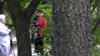 Ни знал что и кошек выгуливают на поводке