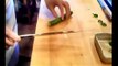 This is how a Japanese sushi chef cuts a cucumber