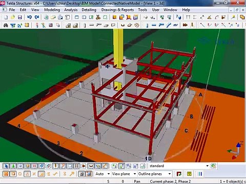 Tekla Structures Construction Simulation with Tower Crane