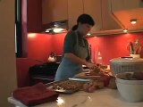 Chef Carlin cooks steamed Japanese sweet potatoes