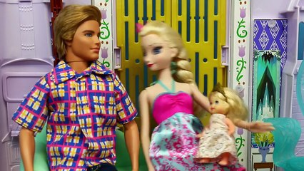Frozen Elsa BABY Date Night Prince Felix + Barbie Babysitter with Frozen Kids Parody DisneyCarToys