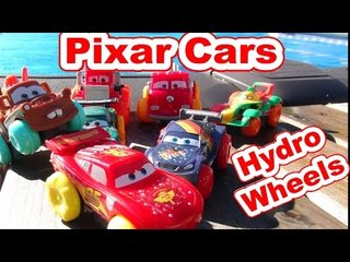 Disney Pixar Cars and Lighting McQueen, Mater, Red Mack, Francesco Bernoulli HydroWheels at the Pool