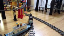 LEGO Maersk 10219 switching between main lines with TGV, ICE 3, and Thomas the Tank Engine