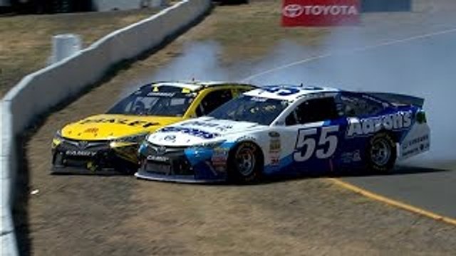 Edwards and Ragan Big Crash 2015 Nascar Sprint Cup Sonoma