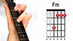 How to play Fm Guitar Chord - Beginners Acoustic Electric Lesson