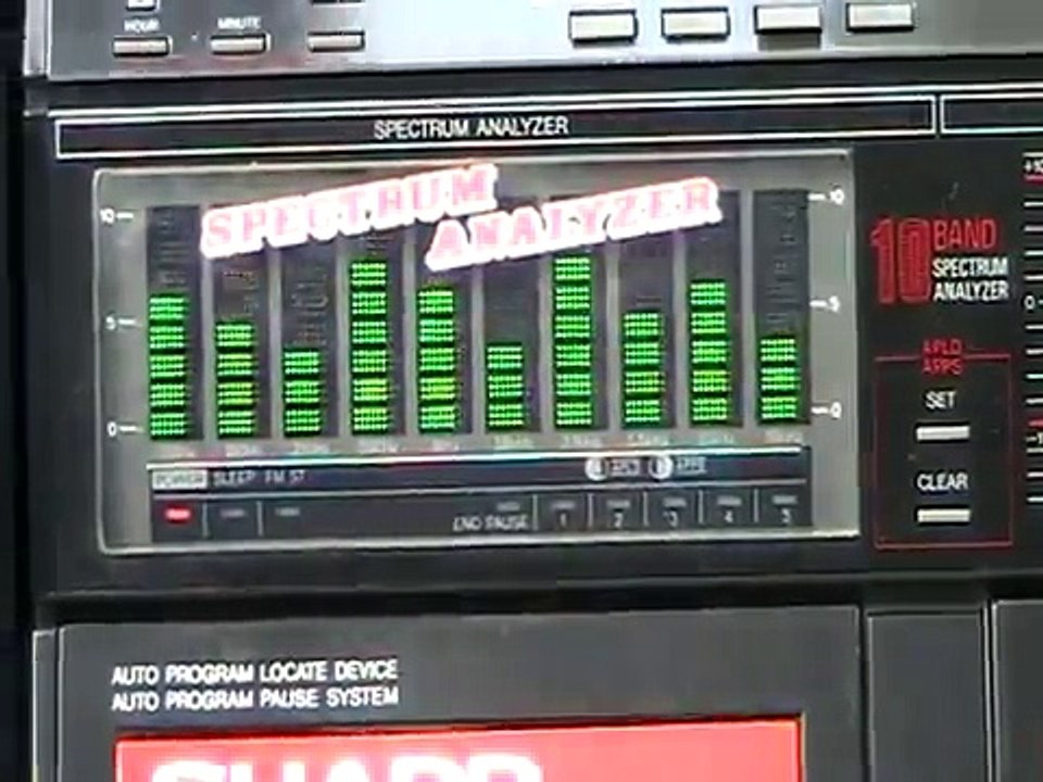 Sharp WF-939Z (BK) WF 939  WF-939 Boombox Spectrum Analyzer Music Flat Diaphragm Woofers Sale Ebay