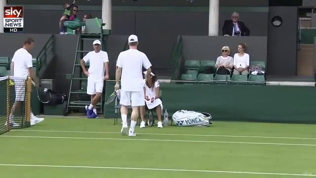 Bastian Schweinsteiger playing tennis with Ana Ivanovic - Wimbledon 2015