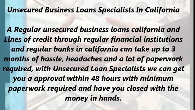 Unsecured Business Loans Specialists In California (866.854.7904)