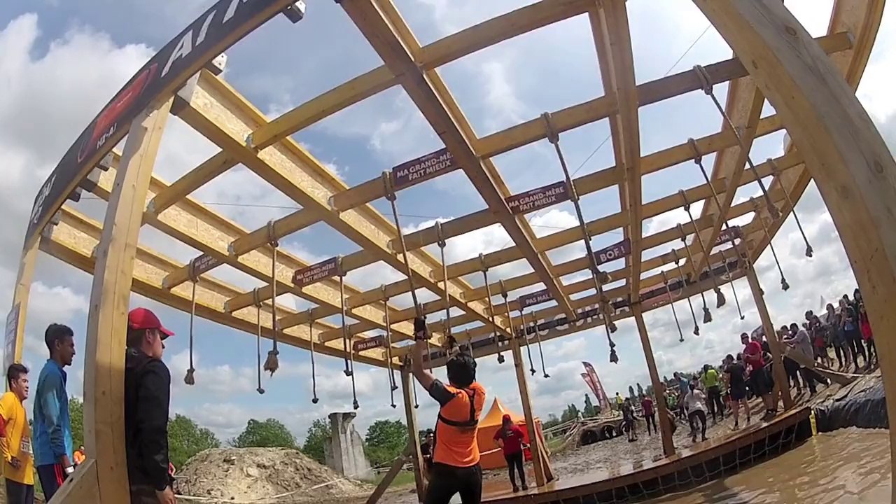 Mudday Paris 2015 (5/7) - Epreuve King of Mud "Les cordes" - à réussir obligatoirement pour prétendre à la MUDAILLE D'OR