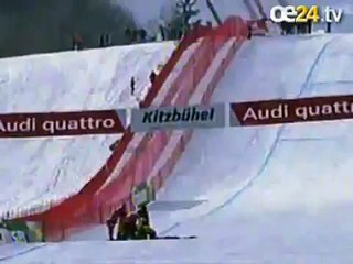 Crash from Daniel Albrecht at Kitzbühel am 22.01.2009