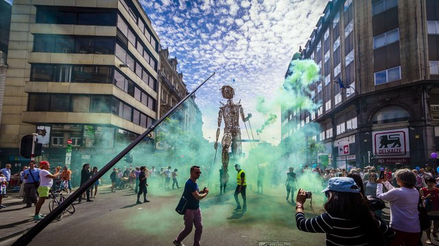 Le Lidéo - L'Homme Debout dans le centre de Bruxelles