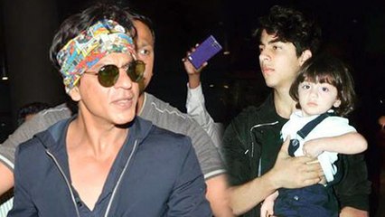 SRK's Son Aryan Khan Holding His Brother AbRam