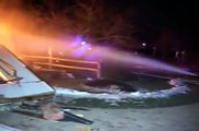 (Raw Video)  Morris,IL  House Explosion & Fire,Large House Fully Involved In Fire