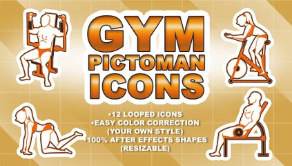 After Effects Project Files - Gym Pictoman Icons - VideoHive 9499748