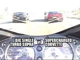 Turbo Toyota Supra vs Supercharged Chevrolet Vette Corvette