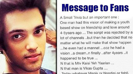 Parth Samthaan's IMPORTANT MESSAGE For His Fans!! | Kaisi Yeh Yaariaan