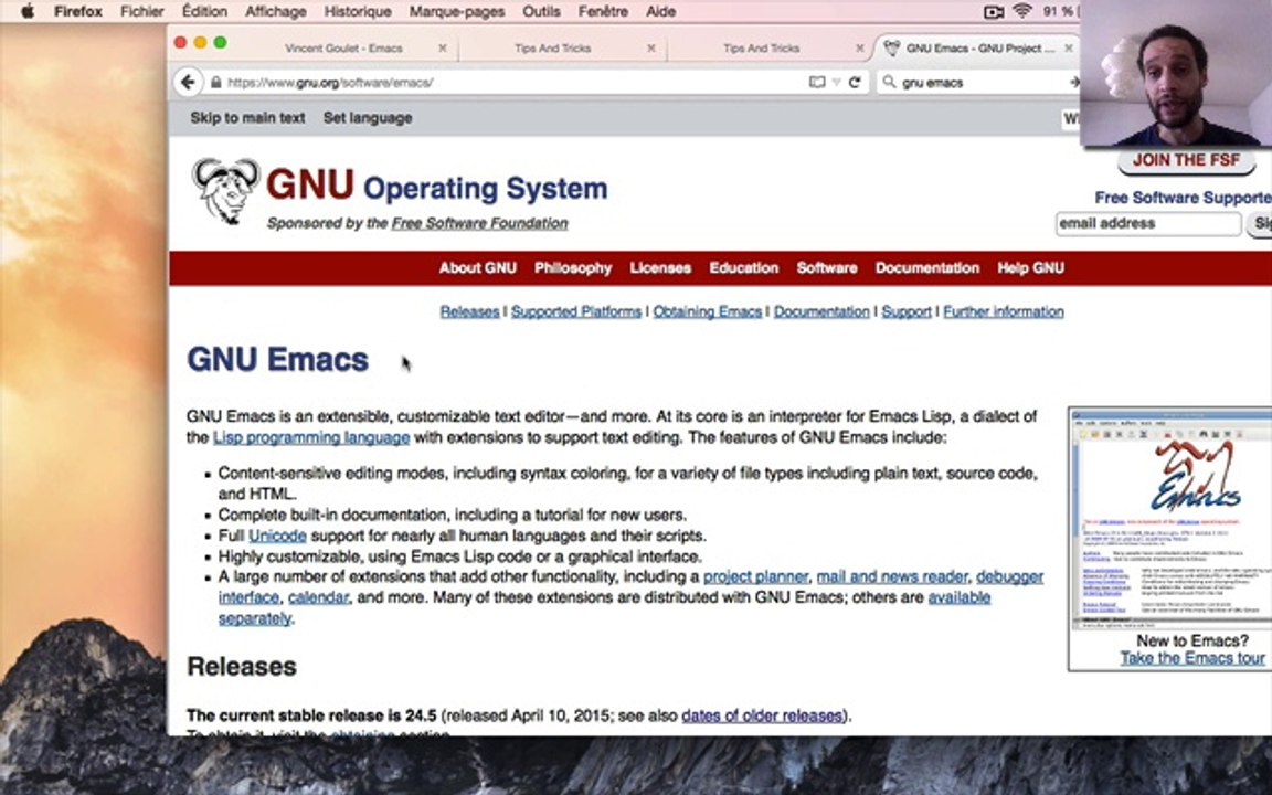 GNU Emacs : Semaine 1 Vidéo 1/8