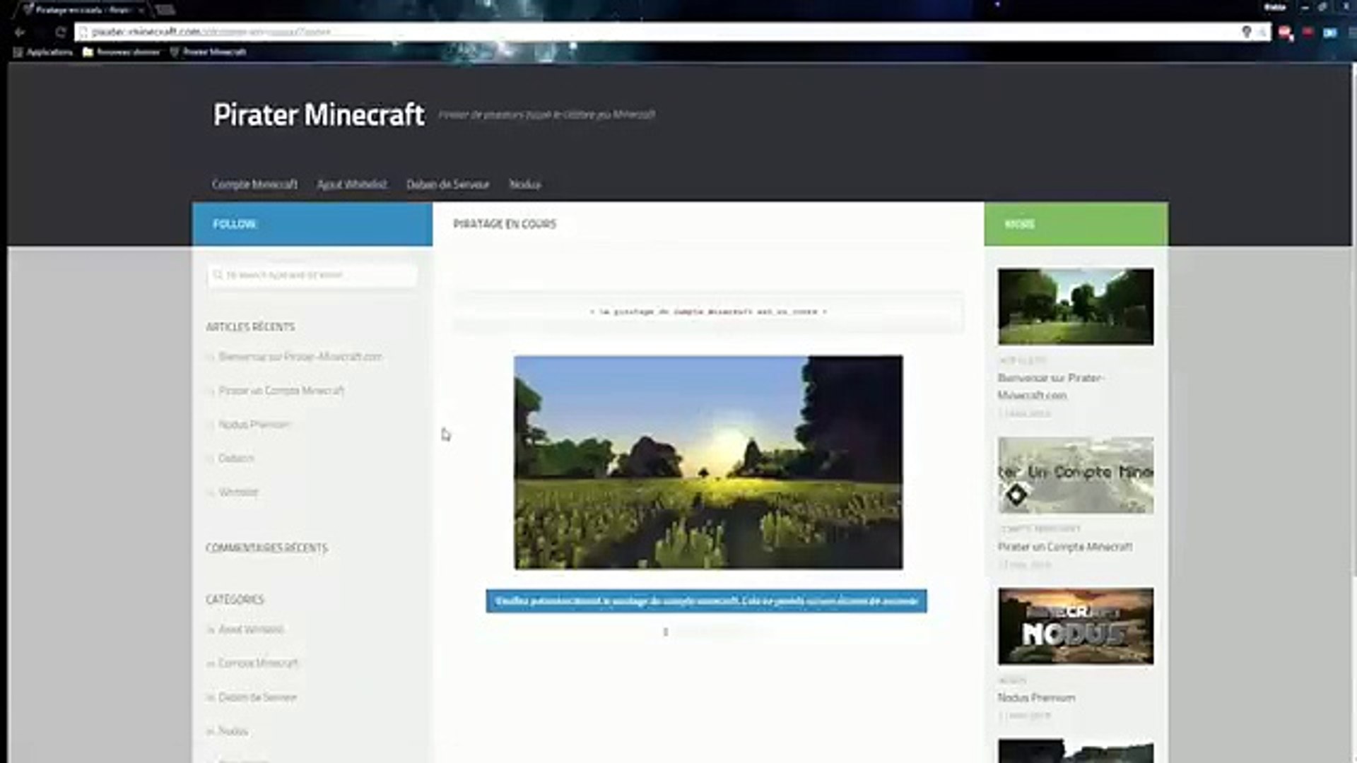Tuto Fr Pirater Un Compte Minecraft Video Dailymotion