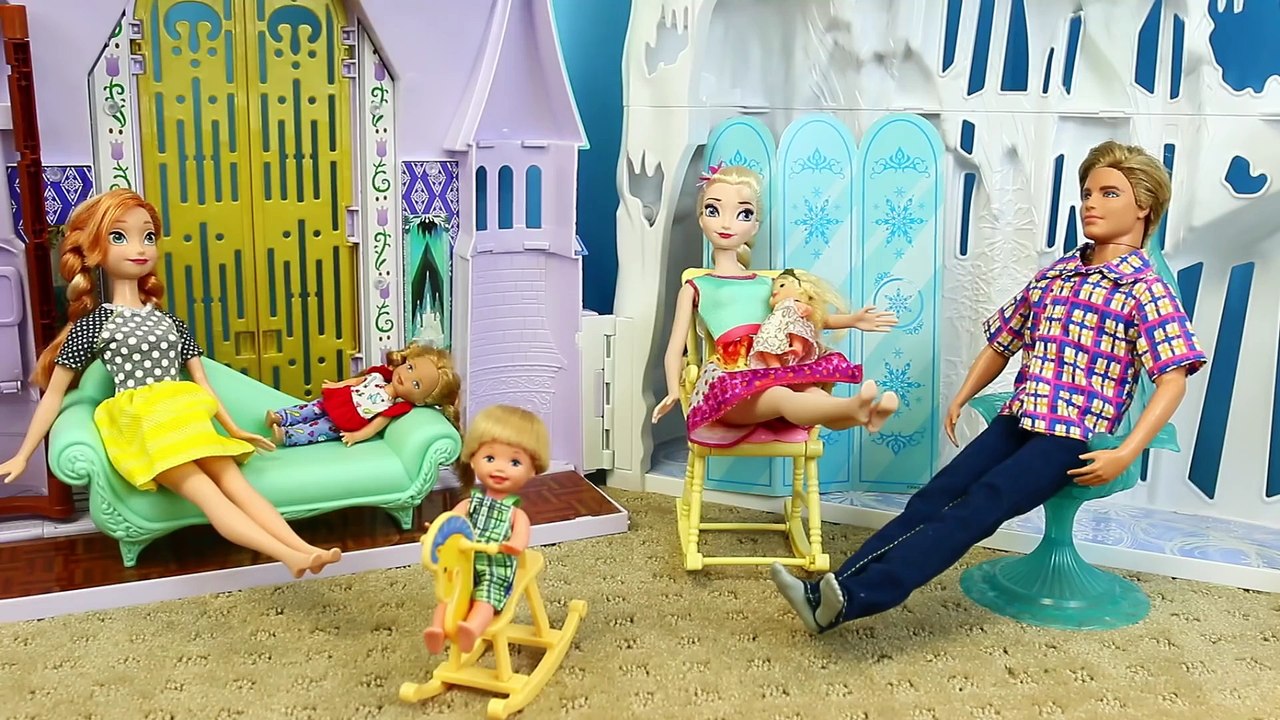 Frozen Elsa s NEW Baby Goes to the Barbie Park Playground with Frozen Kids DisneyCarToys