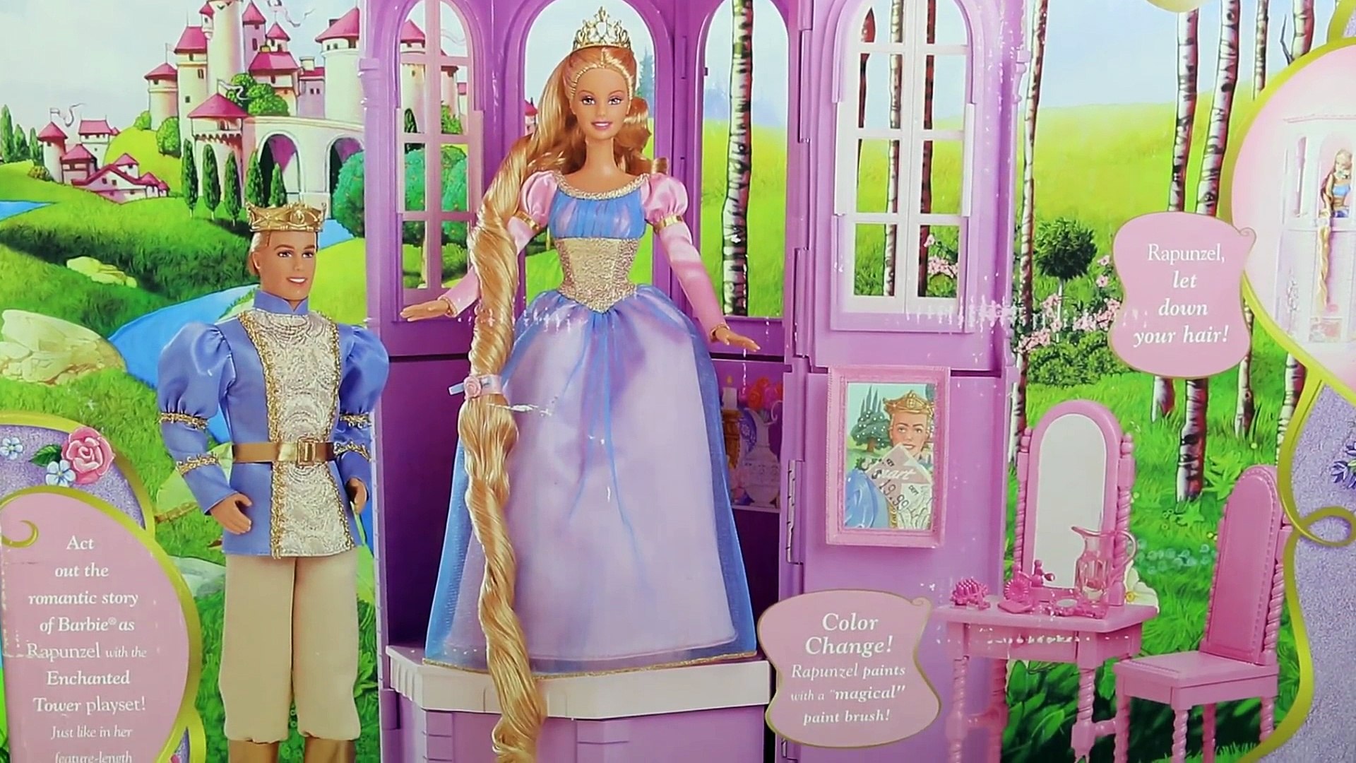 Barbie Rapunzel Tower with Disney Princess Tangled Dolls vintage color  changing playset toy review - Dailymotion Video