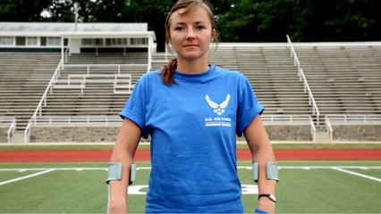 Nine weeks after losing her leg, an Air Force pilot competes in the Warrior games