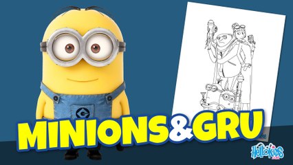 Les minions et Gru à colorier